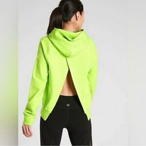NWT Athleta Moonrise Hoodie Split Back Kangaroo Pocket Young Banana XS